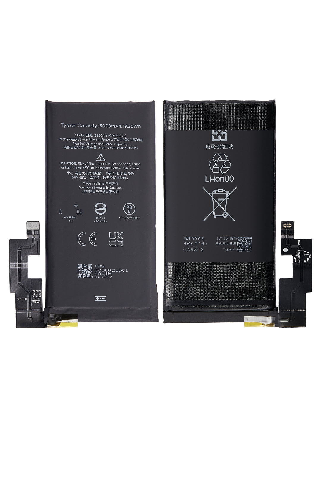Google Pixel 6 Pro (GLUOG, G8VOU) Battery - G63QN - 4905mAh